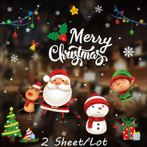 【SunnySpace】สติกเกอร์สูญญากาศลายคริสต์มาส ติดกระจก ประตู ตู้โชว์ หน้าต่าง สำหรับติดตกแต่งกระจกหน้าต่าง Christmas