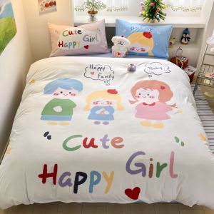 Cartoon ins Kapibara Cute Home Bed Sheet and Quilt Cover Four-Piece Set a Super soft student dormitory three-piece set LZD