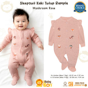 BABY LEON Jumpsuit Bayi Kaki Tertutup Lengan Panjang Jumper Bayi Perempuan Newborn Baru lahir BC-080 Baju Bayi Laki-Laki Baby Sleepsuit Baju Tidur Bayi Jumpsuit Panjang Kaki Tutup Pakaian Bayi