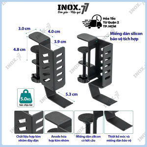 Giá đỡ Máy Tính xách tay máy tính bảng bằng kim loại KẸP BÀN kèm giá treo tai nghe túi xách– 208