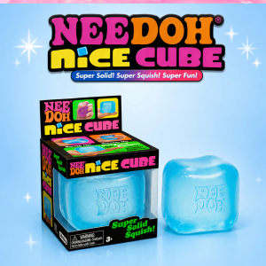 Needoh Nice Cube Super Solid Squishy Super Fun Collect Them All 2.25 in Super Solid Crystal Clear Quiet & Clean Anytime Anti-Allergy