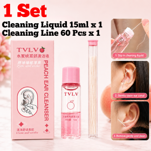 AIDA TVLV Peach Ear Cleaner Ear Wash Line Remove Ear Wax Anti-Blocking Ear Care Solution水蜜桃耳部清洁液线一次性防堵耳洞