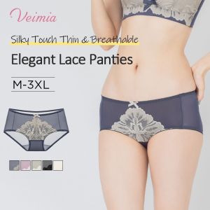 【OFFICIAL】Veimia Lace Panties For Women Mid-waist Low-rise Skin-friendly Breathable Crotch Panties Comfortable Non-stuffy Shaping Panties Lightweight And Stretchy Thong Panties