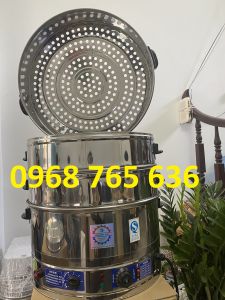 Nồi hấp bánh bao size 40cm chạy điện Xửng hấp xôi bánh Flan caramen giò chả dùng cho gia đình