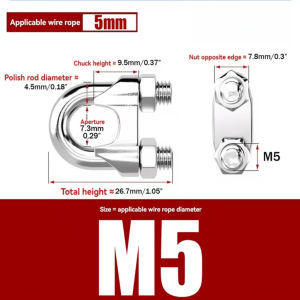 10pcs Wire Rope ClampsHeavy-Duty Galvanized U-Bolt Type Cable Grips for Industrial and Outdoor Use
