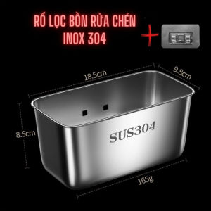 Khay lọc rác bồn rửa chén và khay ráo nước trái cây Inox 304 cao cấp bền đẹp và tiện lợi cho gian bếp