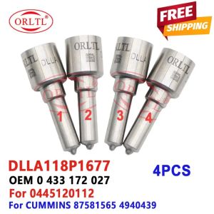 4PCS DLLA118P1677 New Injector DLLA 118P1677 Nozzle DLLA 118 P1677 Sprayer DLLA 118P 1677 for CUMMINS 87581565 0445120112