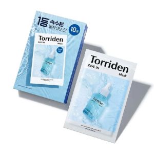 (SG) Torriden Dive-In Balanceful Brightening Low Molecular Hyaluronic Acid Mask Sheet 27ml 10 Pcs Full Cica Soothing Calming