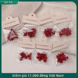 QK FA ✨ 20pcs Đỏ Mini Clip tóc móng vuốt hình học trái tim hoa nhỏ Gripper Clip shattered bangs tóc Clip phụ nữ Cô Gái Tóc phụ kiện