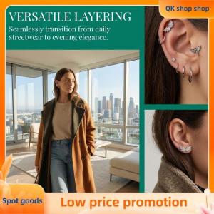 ✨QK shop✨ Hypoallergenic Y2K Wing Cartilage Stud Earring for Women Everyday and Party