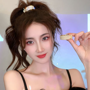 Maidu Jewelry High Ponytail Grasp Clip for Women Flash Drill Pearl Hairpin Holder Retainer Head Ball Hair Accessories