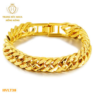 Lắc Tay Nam Vòng Tay Trơn Mắt Xích Titan Xi Mạ Vàng Non 24k Thật Cao Cấp (Không Bị Xỉn Đen) - Trang Sức Hava Hong Kong