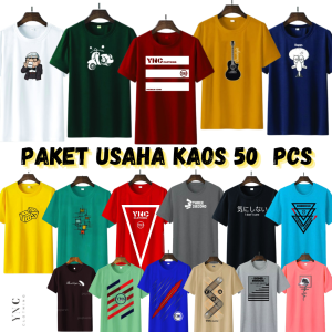 PAKET USAHA KAOS MOTIF DISTRO 50 PCS