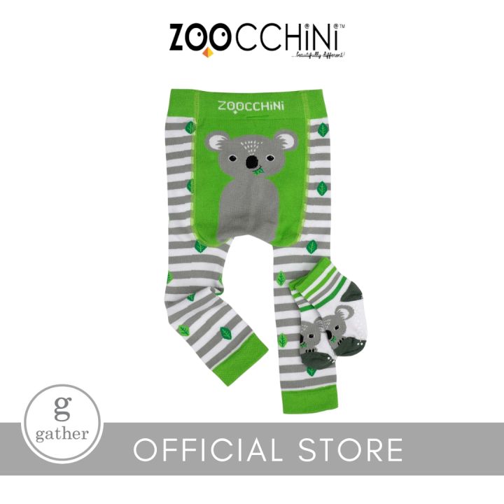 Zoocchini Leggings Unisex Neonato E Bambino – Antiscivolo Sui Ginocchi E Piedini, Traspiranti In Cotone E Poliammide, Vestibilità Comoda - copertina