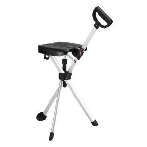 Multifunctional walking stick chair ergonomic handle aluminum lightweight hiking stick
