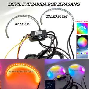 Sepasang Devil Eye 360 Matrix Samba 47 Mode Welcome 22 Led 24 Cm Stainless Lentur Fleksibel