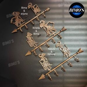 Kapstok Baju Kuningan Gantungan Baju Cantolan Kunci Handuk Motif Wayang