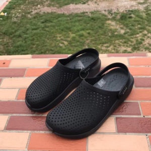 Giày sục crocs chuẩn xịn chống hôi chân nhựa tế bào êm mềm bền đi mưa lội nước đi biển literide màu đen xám