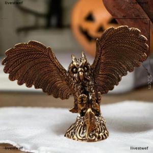 [COD] livestwef 1 Piece Animal Home Decoration Alloy Owl Statue Miniature Tea Pet Art Craft Tabletop Trinket DIY Accessories Gift