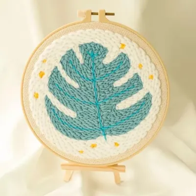 🇲🇾【Ready Stock】DIY Punch Kid Needle Embroidery Cixiu Material Package Hoops Wool Weaving Set Lovely Gift Present 卡通风景戳戳绣
