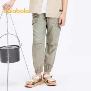 Balabala Kids Wear Boys Overalls Kids Pants Summer Wear Big Kids Outdoor Casual Pants Alphabet Chic