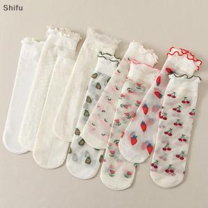 [ShiFu] Dopamine JK Kawaii Xù Dễ Thương Vớ Lụa Phụ Nữ Mùa Hè Mỏng Thoáng Khí Pha Lê Vớ Trong Suốt