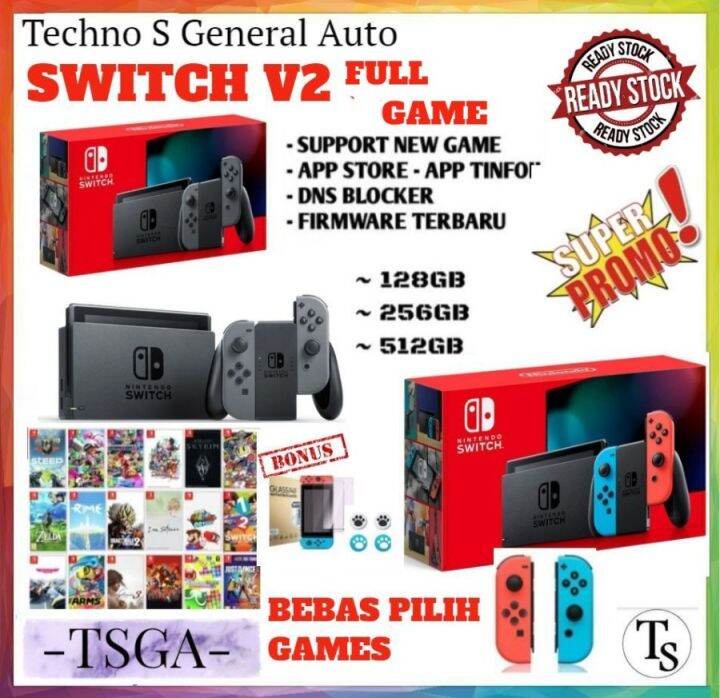 Console Nintendo Switch V2 Full Game 128Gb/256Gb/512Gb | Lazada Indonesia