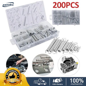 200pcs Spring Assortment Set Zinc Plated Compression Extension Springs for Repairs Coil Spring Tension Spring Pressure
