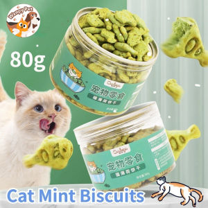 Pet Cat Grass Snacks Cat Mint Cookies Kitten Training Treat Cat Spitting Hair Ball Food 80g