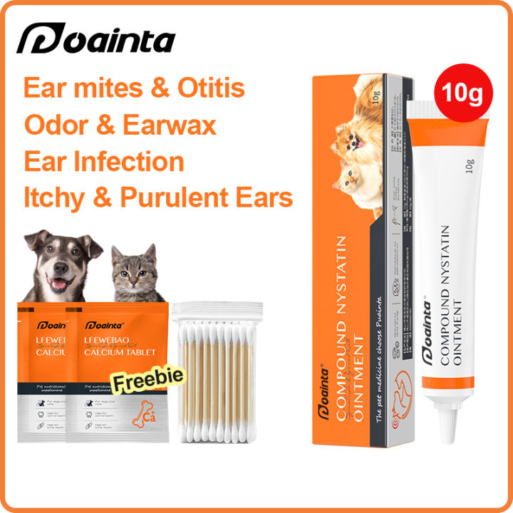 PUAINTA Pet Ear Oinment Anti Ear Mites Ear Infection Solution Treatment ...