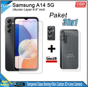 3in1 Tempered Glass AG Matte Samsung A14 5G A13 4G/5G A12 A22 A23 4G/5G A32 A33 A52/A52s A53 5G A72 A73 A02 A03 A03 Core M12 M14 5G Anti Gores Anti Glare Full Layar