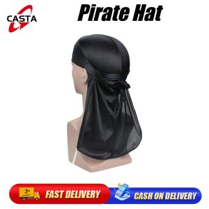 Panda Pirate Hat Silky Durag For Men Women Headwrap Durags Headscarf Soft Cap For Hair Accessories