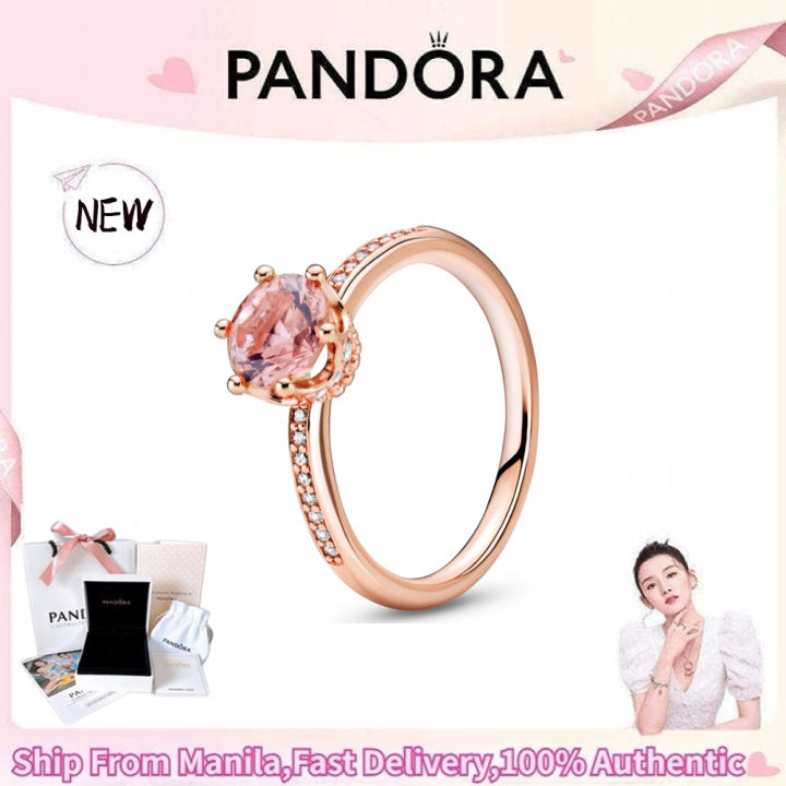 Pink sparkling hot sale crown ring