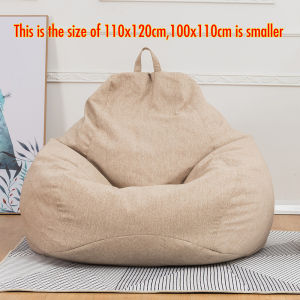 100X110ซม.ขนาดใหญ่ที่นั่งถุงใส่ถั่วสบายโซฟานอนเล่นเก้าอี้เสื้อผ้าลินินLounger PoufพัฟโซฟาTatami Beanbagสำหรับห้องนั่งเล่น