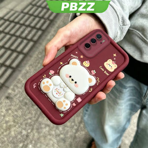 PBZZ Case for OPPO Reno 6 5Z 6Z 5g a16 A16S A54S A94 a56 a55 5g phone casing Softcase shockproof Cover new design aesthetic with holder 360 °   rotate cute black Bear for boys JTXX2