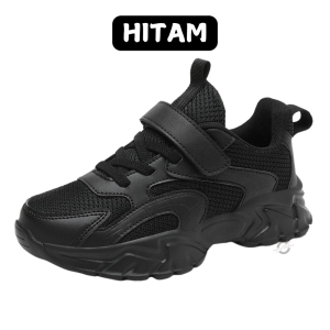 Sepatu Sekolah Anak Hitam Polos Full Black Pria Wanita Anti Licin