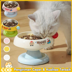Mangkuk Hewan Peliharaan Stainless Steel Mangkok Tempat Makan Minum Anjing Kucing Stainless Steel Pet Bowl Mangkuk Tinggi Perawatan Leher Untuk Kucing