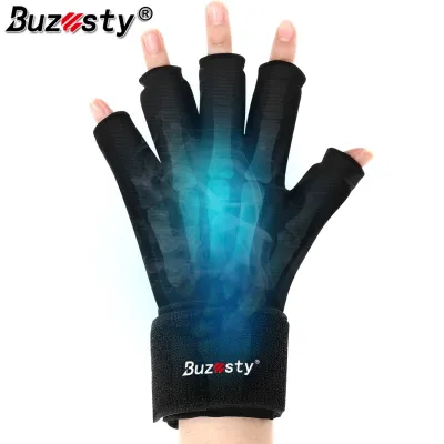 Buzesty Finger Arthritis Compression Ice Glove for Pain Relief Adjustable Wrist Strap Hand Wrist Ice Pack for Hot & Cold Therapy Reusable Gel Cold Pack for Tendinitis Carpal Tunnel