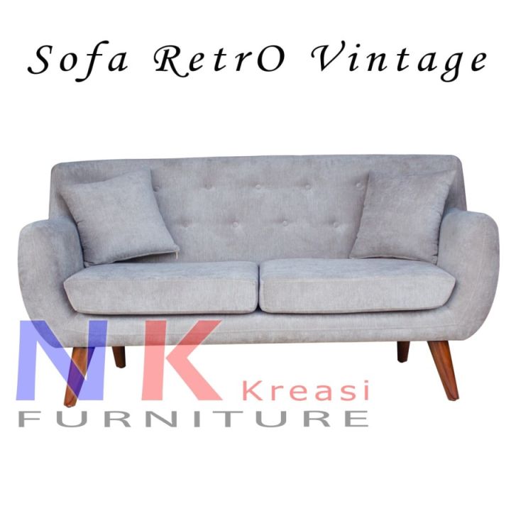 Sofa Retro Vintage, Sofa Scandinavian 2 seater - JABODETABEK ONLY