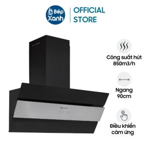 Máy Hút Mùi Malloca MC 9003 - Công Suất Hút 850 m3/h - Ngang 90cm - Sơn Đen Tĩnh Điện - Điều Khiển Cảm Ứng - Hẹn Giờ Hút Tiện Lợi - Hàng Chính Hãng