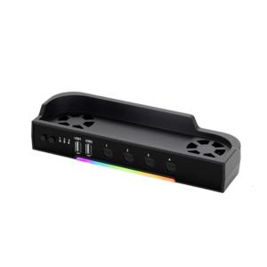 แท่นทำความเย็นเล่นเกมความเร็วหลากหลายการทำให้เกิดความเย็นโดยการพึ่งพาเทคโนโลยีปลอดภัยไฟ LED ปรับได้แท่นวางเกมติดตั้งง่ายสำหรับ Switch2