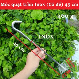 Móc treo quạt trần Inox (có đế) 45cm - Ø 11mm chống gỉ dùng treo vật dụng lắp đặt tiện lợi