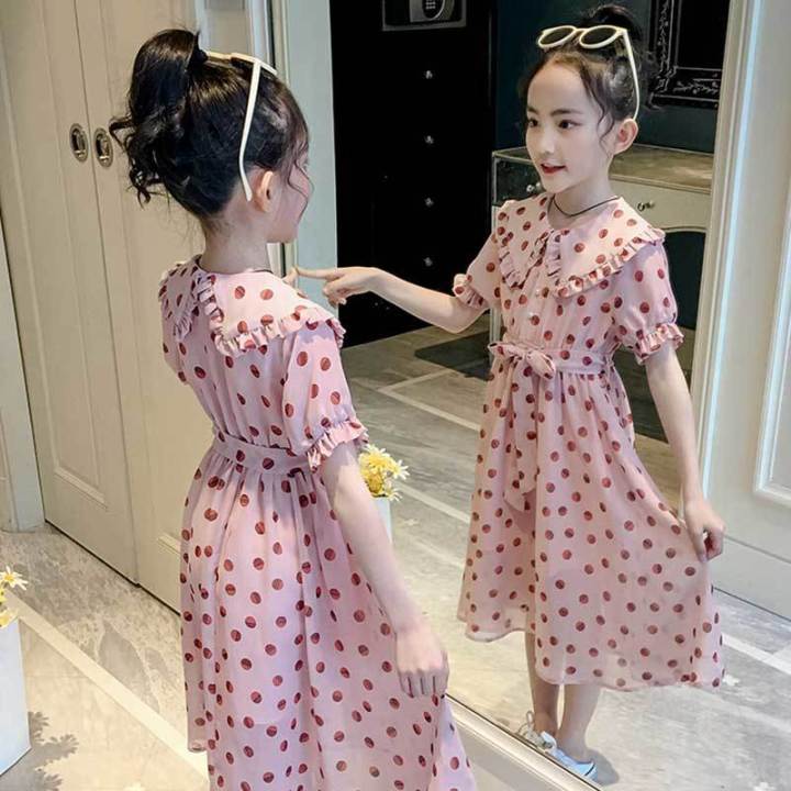 Opao Children's Fashion High Quality Korean Dress For Kids Girl Casual 