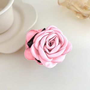 F4 Jepit Rambut Korea Bunga Mawar Bahan Satin Korean Ribbon Silk Rose Flower Bows Hair Claw HFFR001