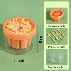 8 Grid Homemade Popsicle Molds Reusable Easy Release Ice Cream Mold with Lid DIY Ice Jelly Mold