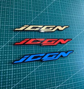 Emblem akrilik 3D logo ICON satu pasang
