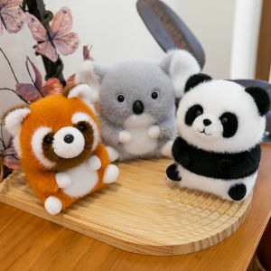 Cute Sitting Animals Red Panda Fox Koala Soft Plush Dolls Stuffed Capybara Pig Plushie Baby Toys Gifts Table Companion