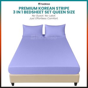 Bedsheet Queen Size 3 in 1 Set Fully Garterized No Lukot No Gusot Bed Sheet with Pillow Case Soft Hotel Quality