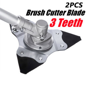 2PCS Triangle Brush Cutter BladeDurable Manganese Steel Trimmer Blade with Serrated Edges255mm Weed Eater Blade Kit for String Trimmers