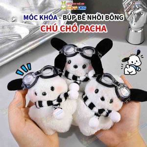 Móc Khóa Chó Pacha Nhồi Bông Đeo Kính Phi Công Siêu Dễ Thương Phụ Kiện Treo Balo Túi Xách- kinakid